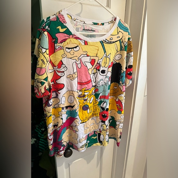 Nickelodeon Retro 90s Cartoon Characters Throwback Plus Size Tee T-shirt top 2x - Picture 2 of 9